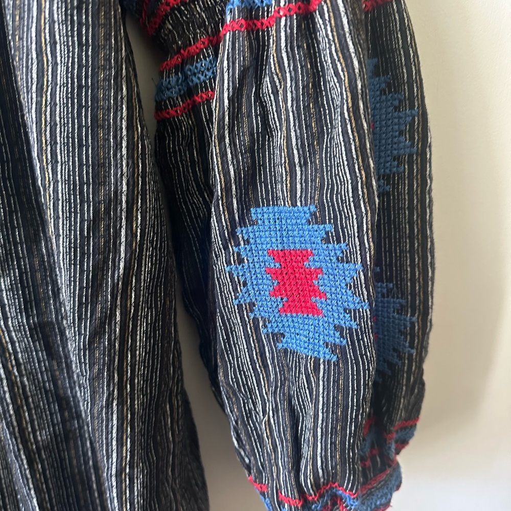 Ivy Jane Black Blue Red Aztec Mini Dress - Picture 5 of 12